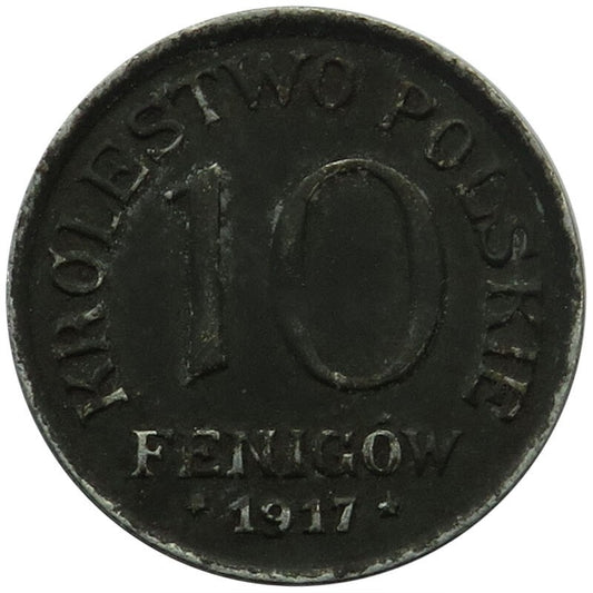 10 Fenigów 1917 FF Królestwo Polskie stan 2