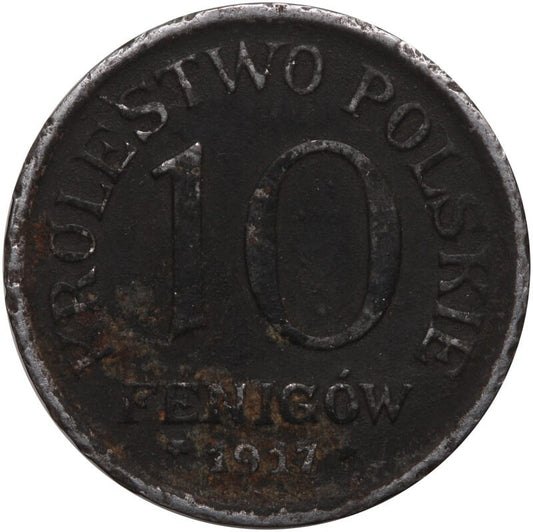 10 Fenigów 1917 FF Królestwo Polskie stan 3