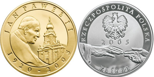 10 zł, Jan Paweł II 1920 - 2005 (platerowany)