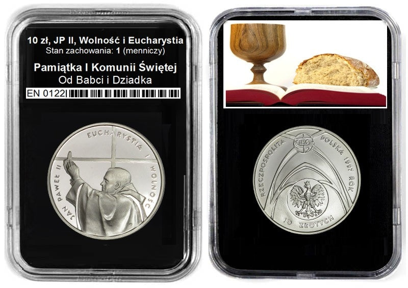 10 zł, JP II Eucharystia, Pamiątka Komunii Św. + Twoja dedykacja