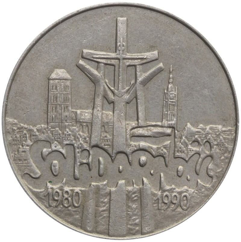 10000 złotych, 1990, Powstanie Solidarności, Solidarność, stan 2-/3+