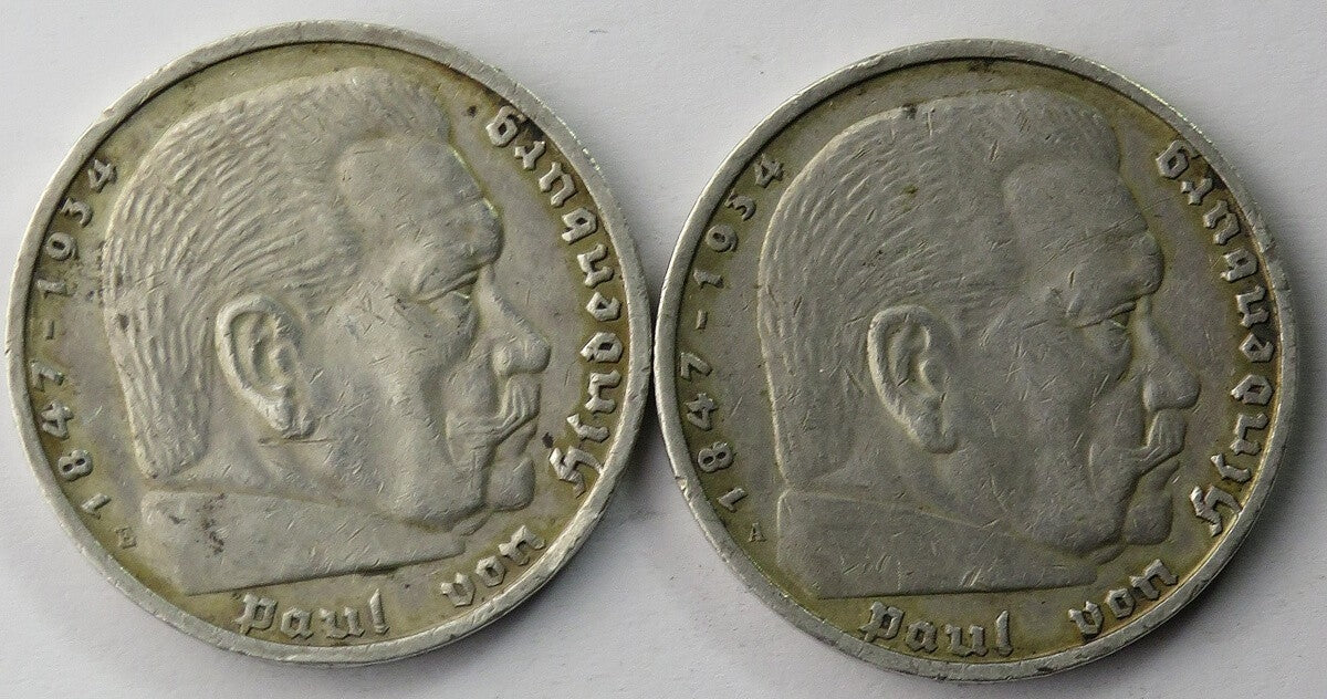 2 x 5 marek Hindenburg 1936, A + E