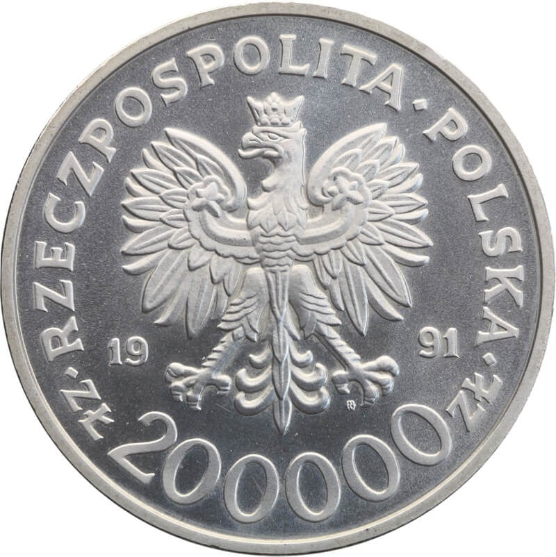 200000 zł, 200 rocznica Konstytucji 3 Maja, srebro, 1991