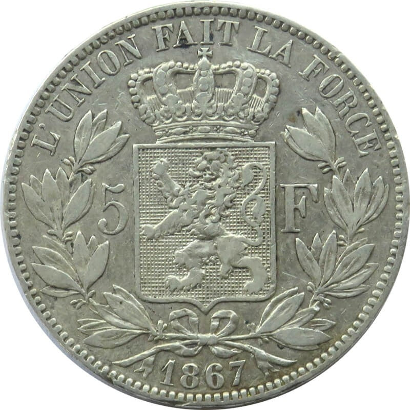 5 franków Leopold Belgia 1867