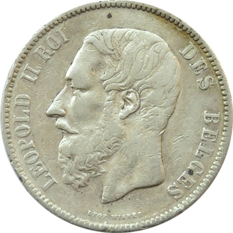 5 franków Leopold Belgia 1873