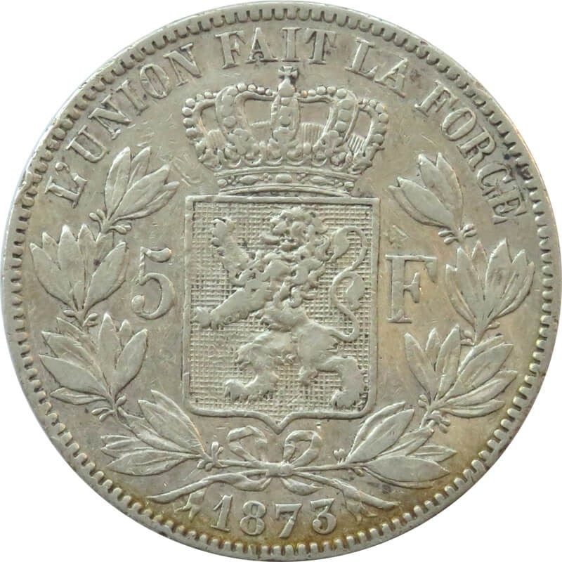 5 franków Leopold Belgia 1873