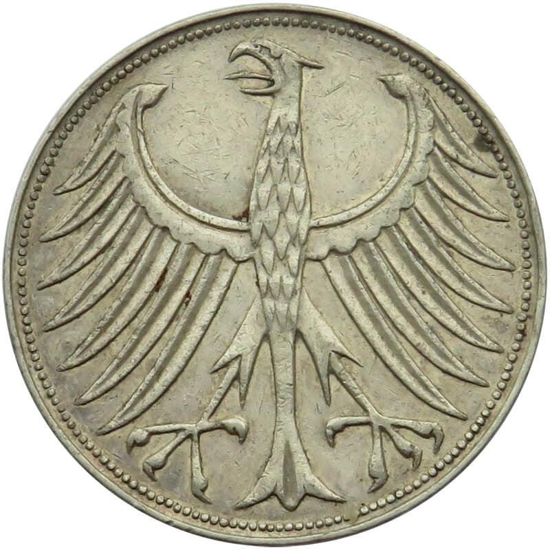 5 marek RFN, 1957, G, stan 3+