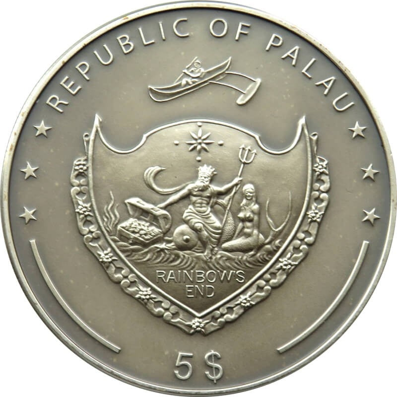 5 $, Wyspy Palau - 200 lat urodzin Braille'a, 2009