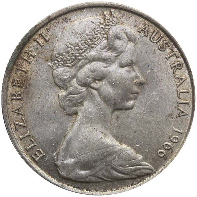 50 CENTÓW 1966 AUSTRALIA Królowa Elżbieta II, stan 2