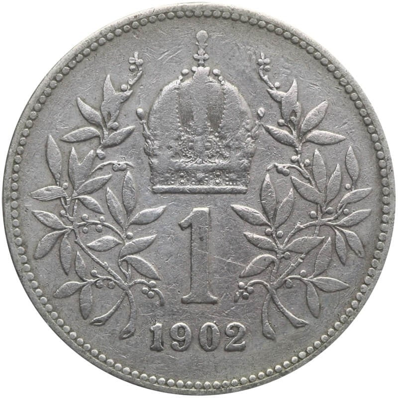 Austria 1 korona, 1902, srebro