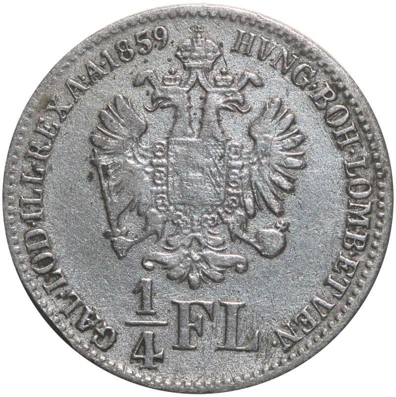 Austria ¼ florena, 1859, stan 3