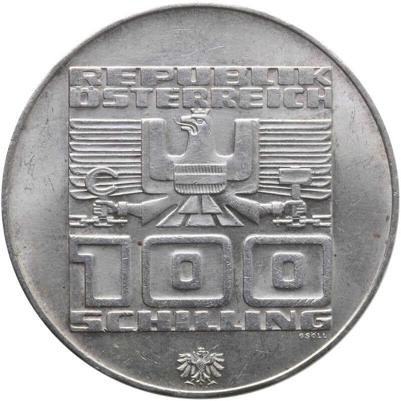 Austria 100 szylingów, 1976, Innsbruck, srebro