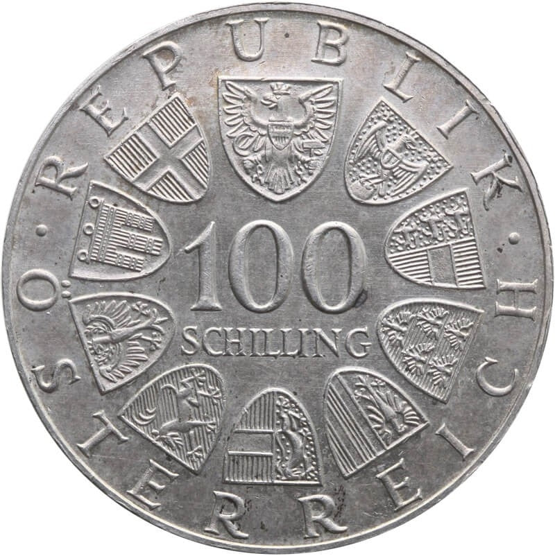 Austria 100 szylingów, 1979 Vienna International Center, srebro