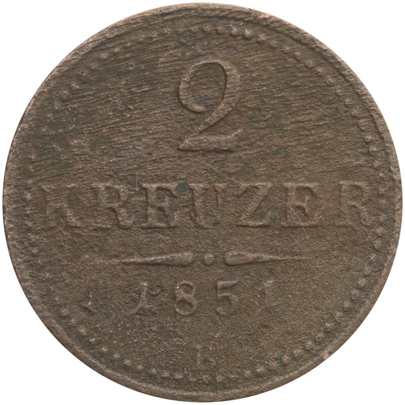 Austria 2 Krajcary 1851 A st. 3-