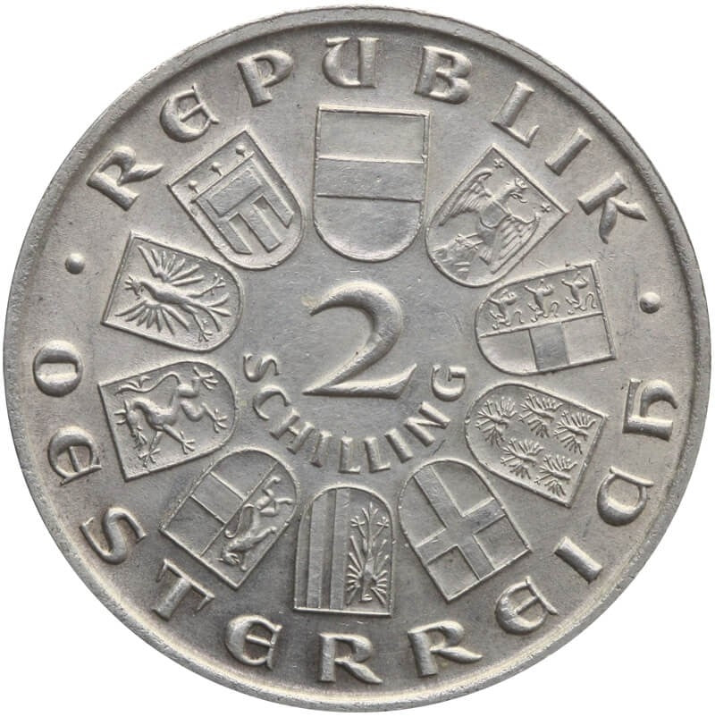 Austria 2 szylingi, 1928 100. rocznica śmierci Franza Schuberta, 2+