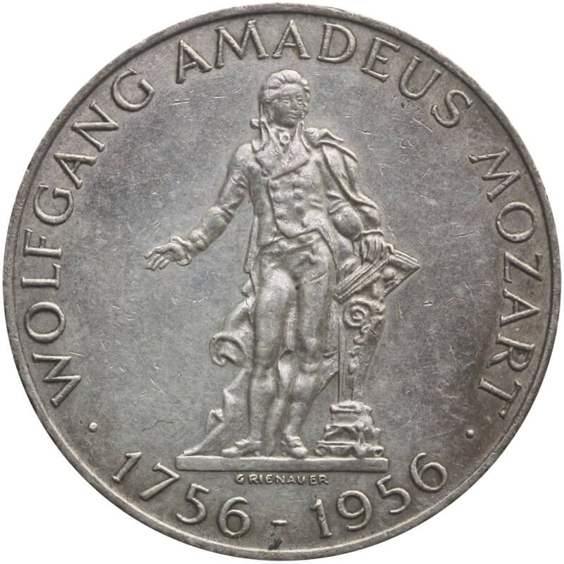 Austria 25 szylingów, 1956 Wolfgang Amadeusz Mozart, st. 3+/2-