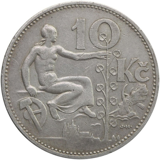 Czechosłowacja 10 koron, 1930, srebro