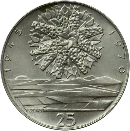 Czechosłowacja, 25 koron 1970, 25 rocznica wyzwolenia Czechosłowacji