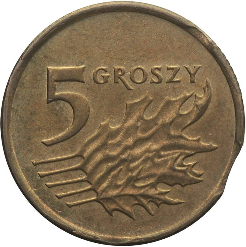 Destrukt, 5 groszy 2009, końcówka blachy, st. 1-