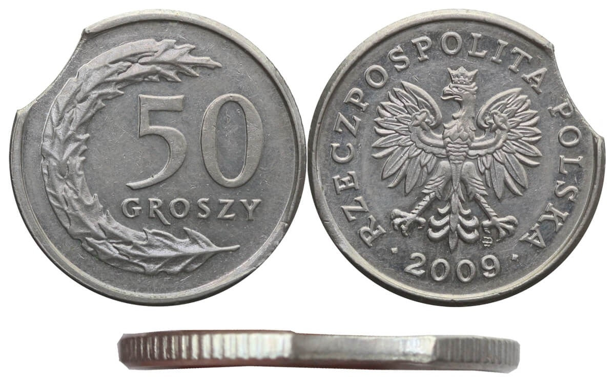 Destrukt, 50 groszy 2009, końcówka blachy