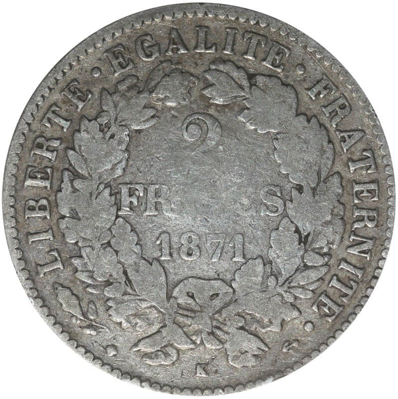 Francja, 2 franki, 1871, K