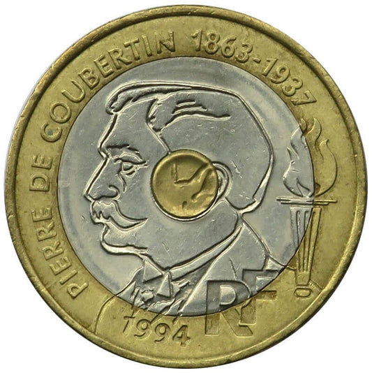 Francja, 20 franków okolicznościowe Komitet Olimpijski, 1994 r.