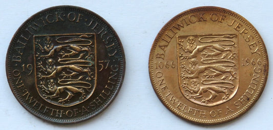 Jersey, 1/12 szylinga, 1957, 1966 r.