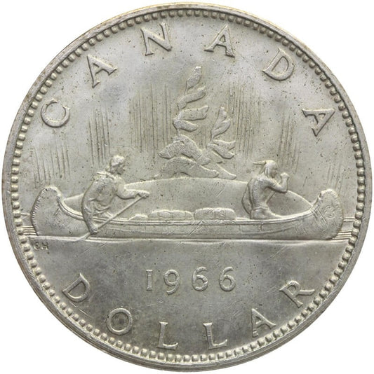 Kanada 1 dolar, 1966, srebro, Canoe