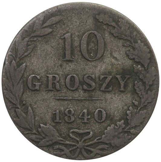 Królestwo Polskie 10 groszy 1840 MW, stan 3-