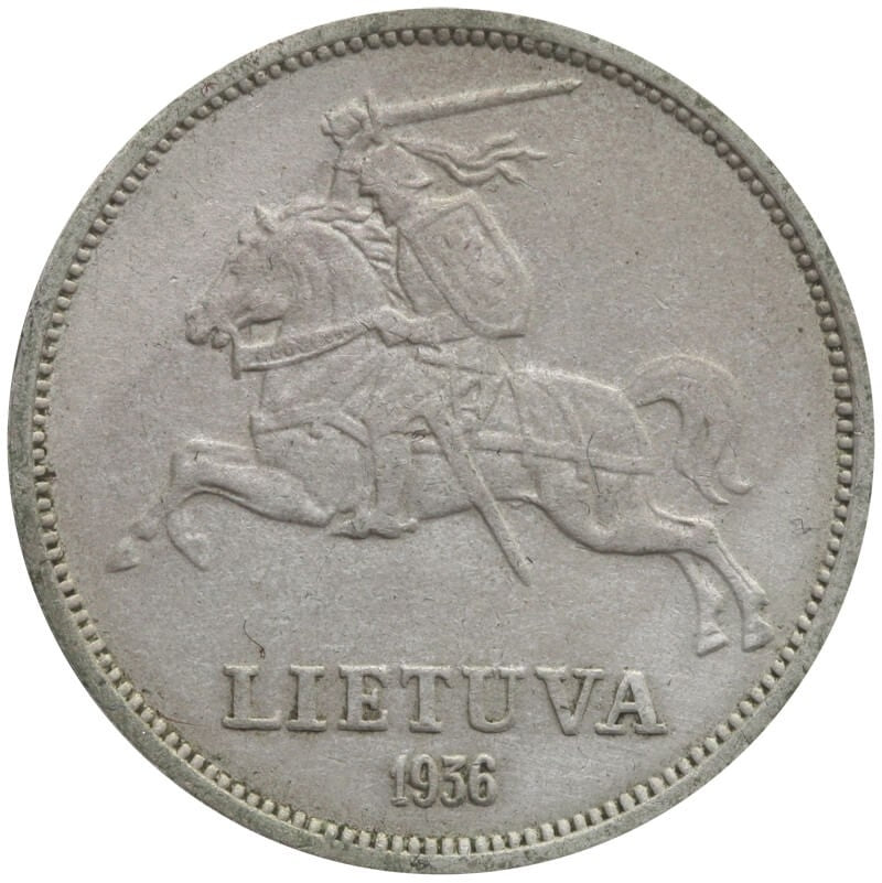 Litwa, 5 litów 1936, stan 3