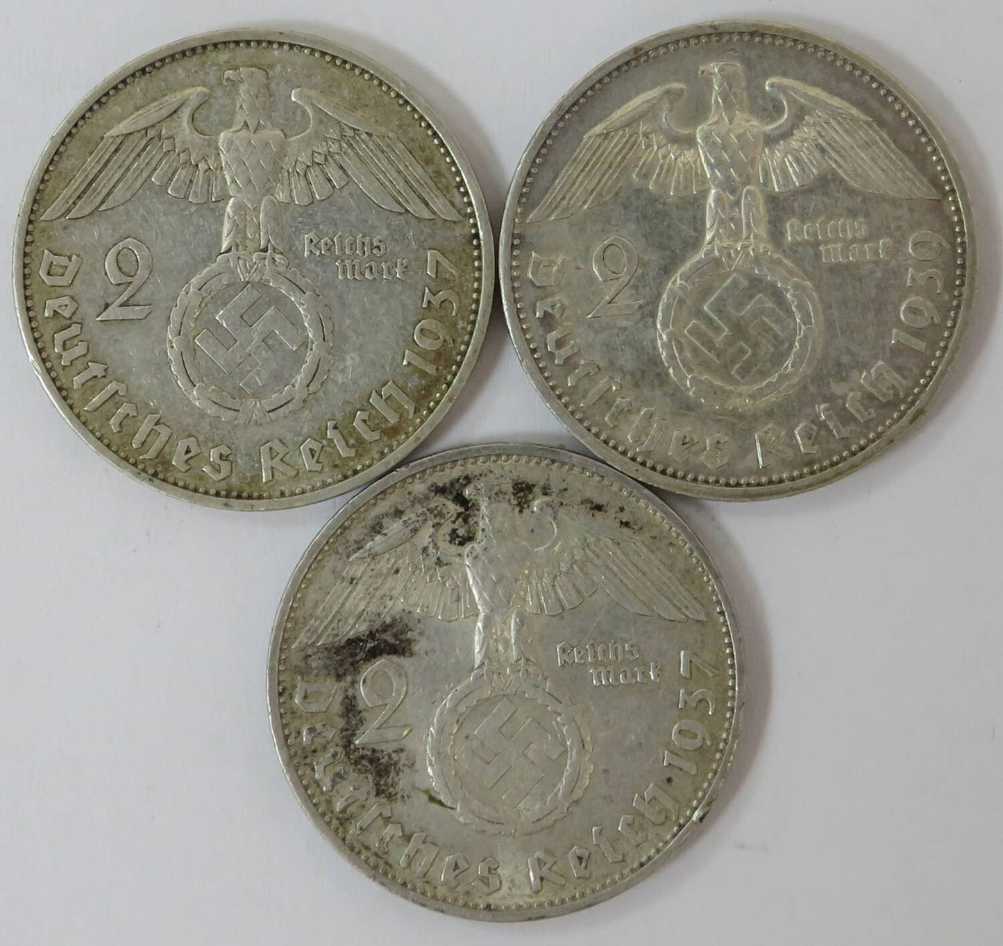 Lot: 3 x 2 marki Hindenburg 2x1937 +1x1939