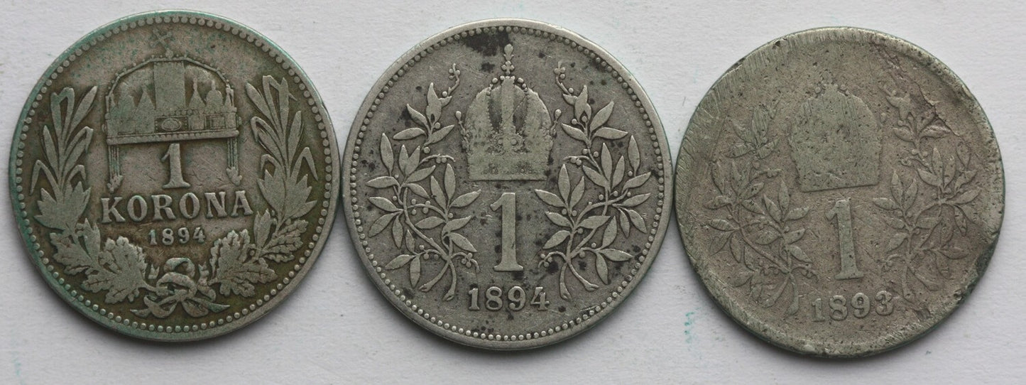 Lot. Austro-Węgry, 3 x 1 korona