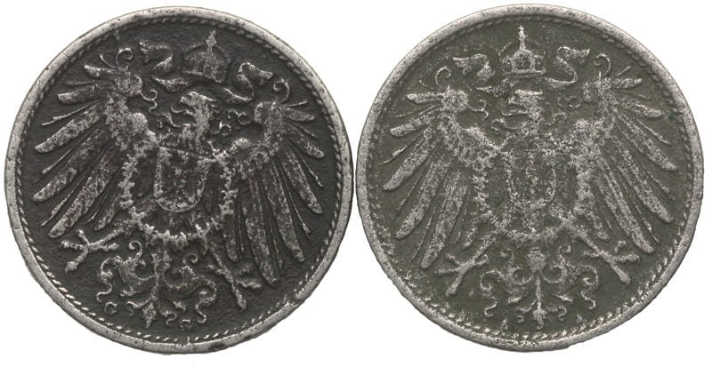 Lot: Niemcy 2x10 fenigów, 1909, 1911