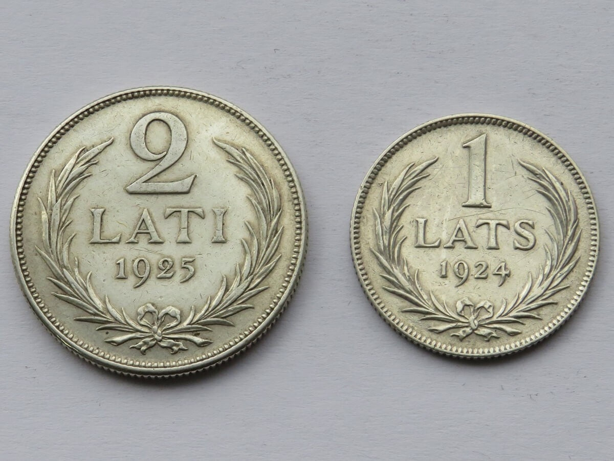 Łotwa, 2 Lati 1925 + 1 łat 1924, stan 2