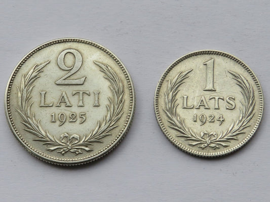 Łotwa, 2 Lati 1925 + 1 łat 1924, stan 2