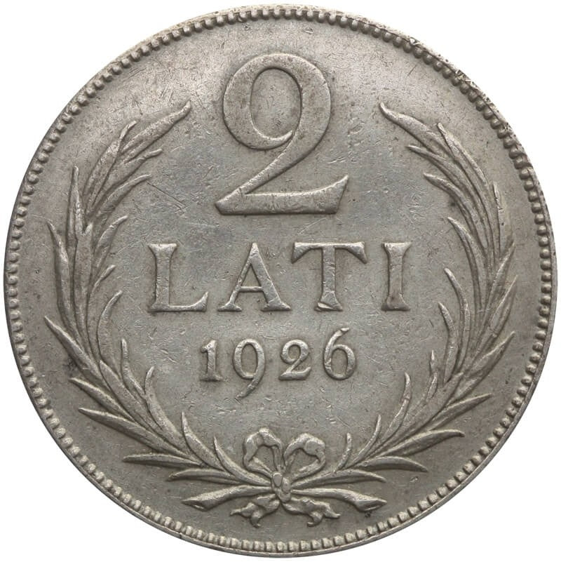 Łotwa 2 łaty, 1926, srebro st. 3