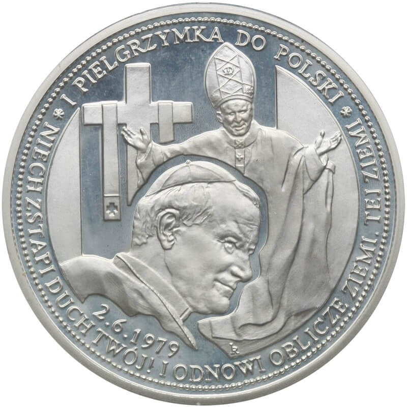 Medal, Jan Paweł II 1 pielgrzymka do Polski, srebro certyfikat