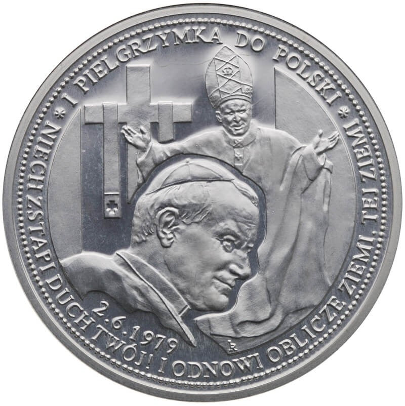 Medal, Jan Paweł II 1 pielgrzymka do Polski, srebro