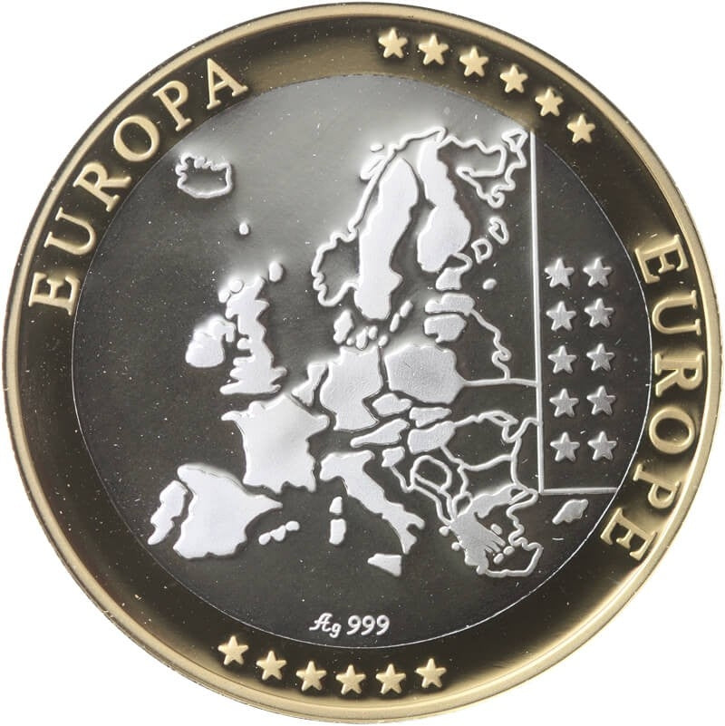 Medal wspólna waluta euro - Słowenia - 20g Ag999