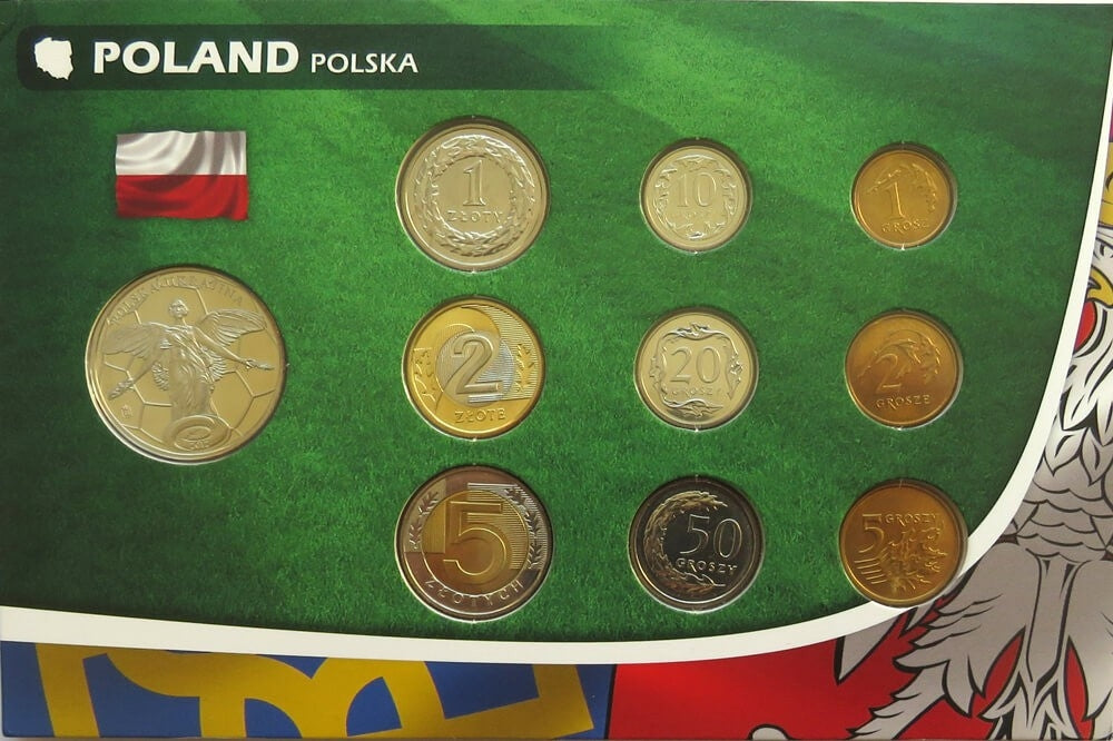 Monety obiegowe zestaw Euro 2012 Polska - Ukraina + medal