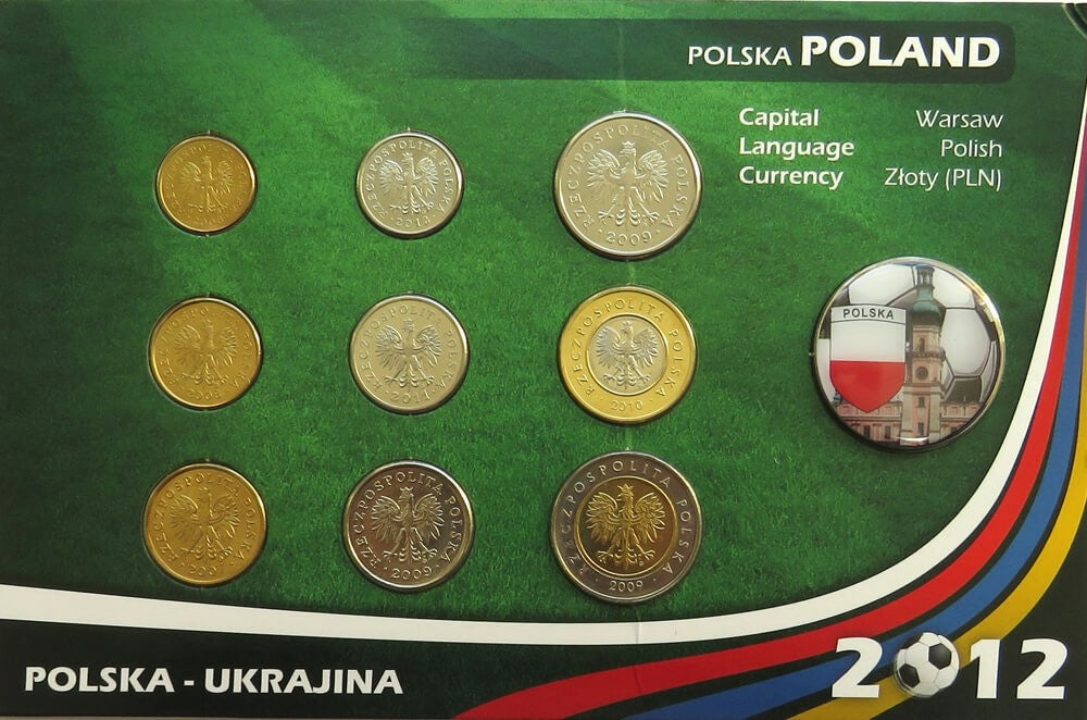 Monety obiegowe zestaw Euro 2012 Polska - Ukraina + medal