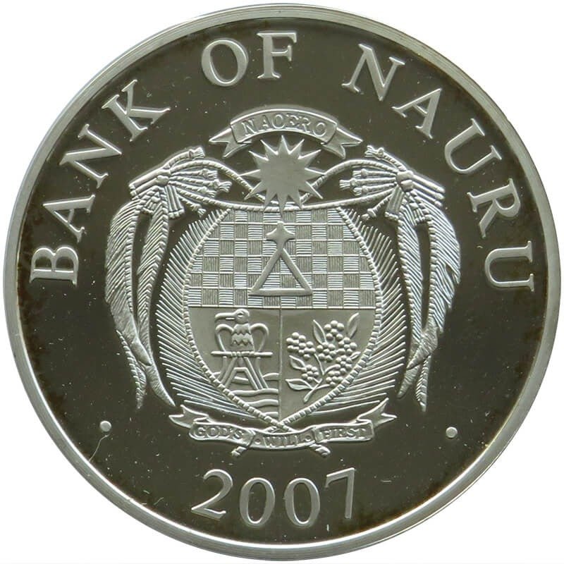 Nauru, 10 dolarów 2007, Jan Paweł II, nakład 2000 sztuk