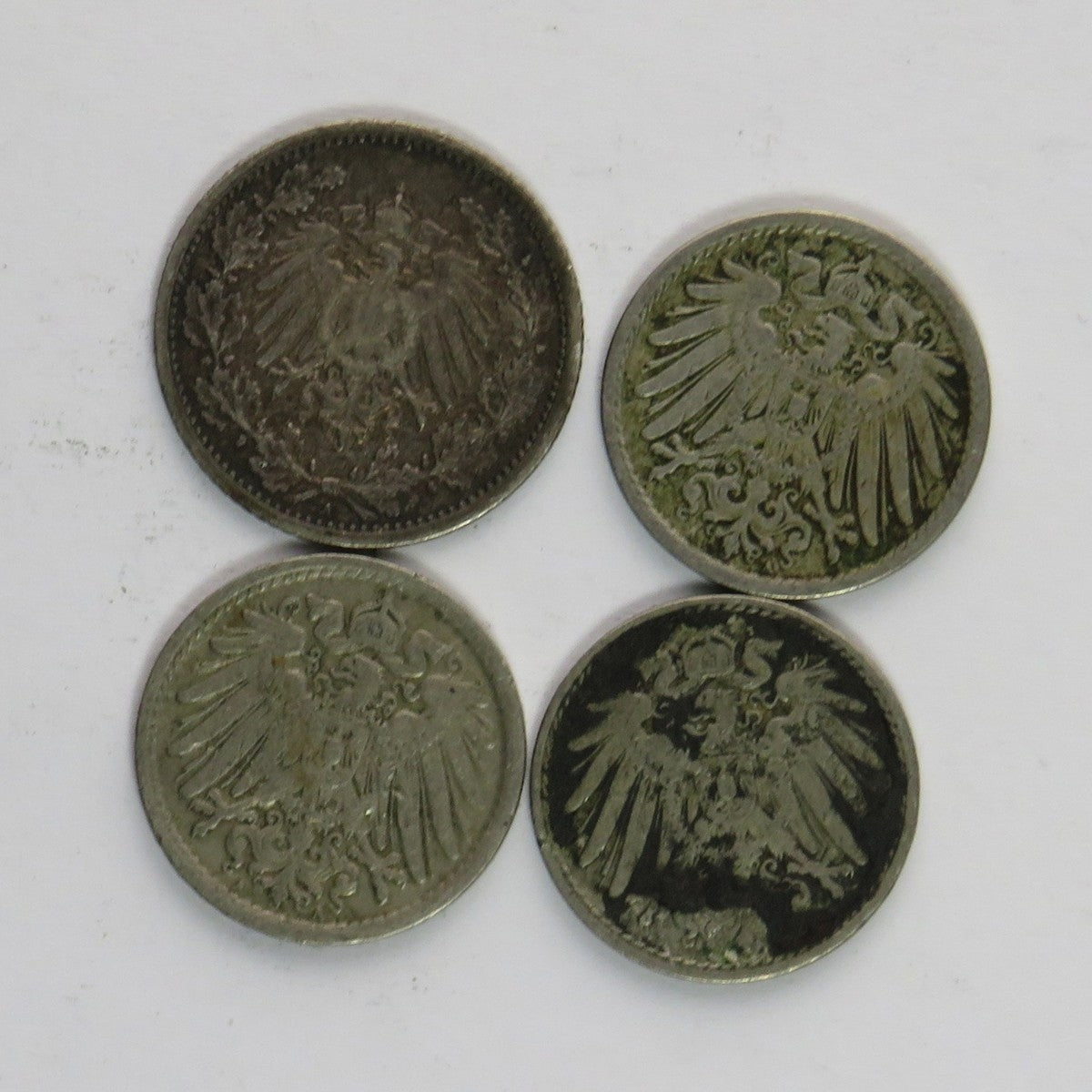 Lot: 3 x 5 fenigów + 1/2 marki