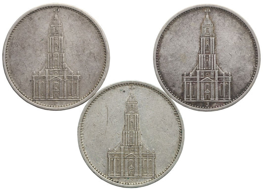 Niemcy, Lot: 3 x 5 marek Kościół garnizonowy, 1934-1935