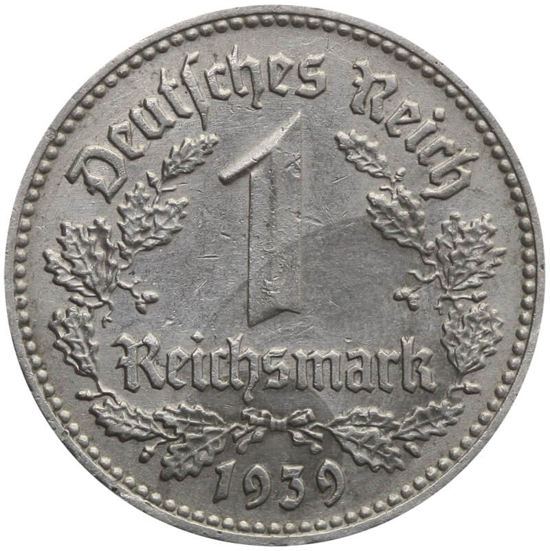 Niemcy - Trzecia Rzesza 1 reichsmarka, D, 1939