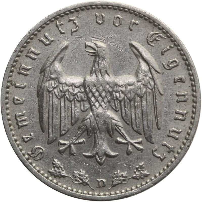 Niemcy - Trzecia Rzesza 1 reichsmarka, D, 1939