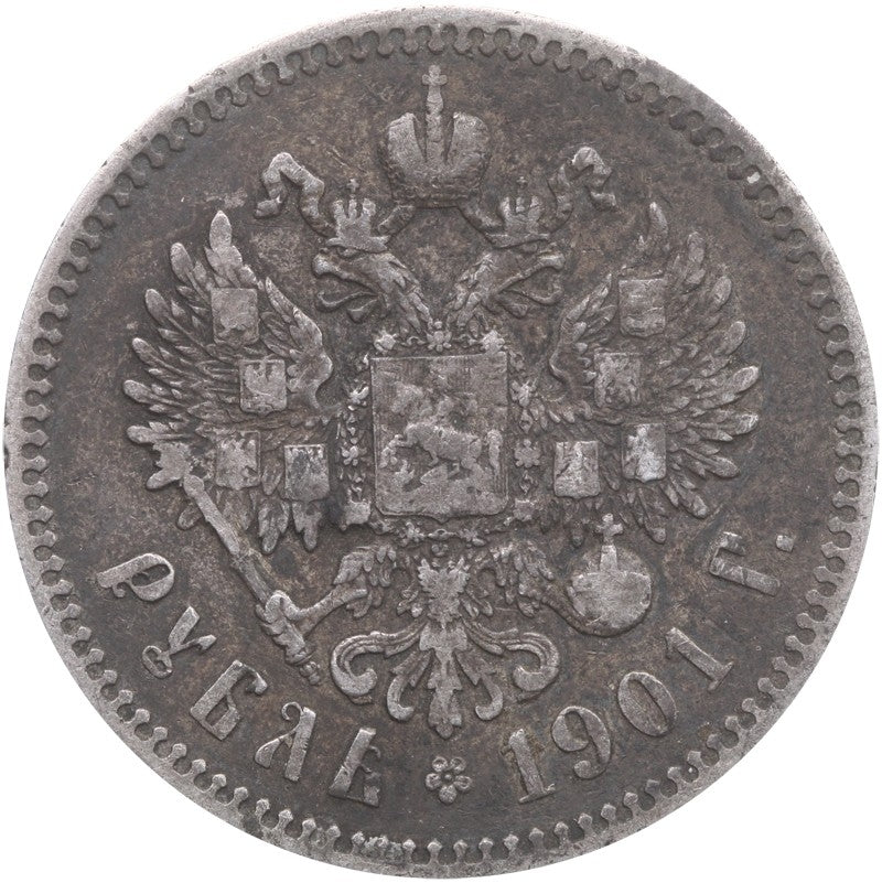 Rosja - Imperium 1 rubel, 1901, Mikołaj II, F.Z., st. 3