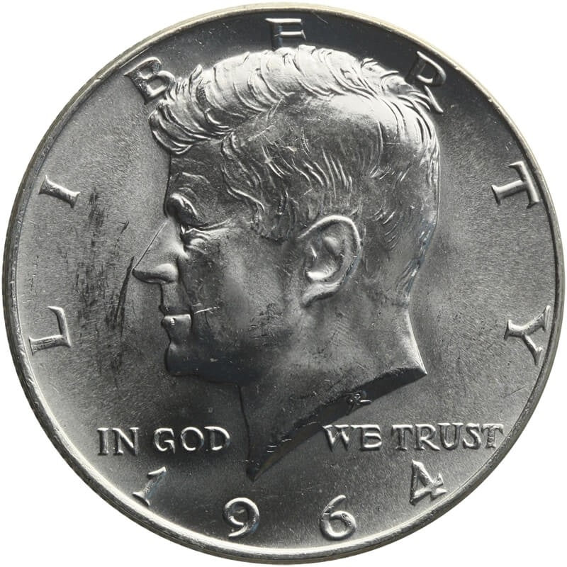 USA 1/2 dolara half dollar Kennedy 1964, stan 1- (niesamowity połysk)