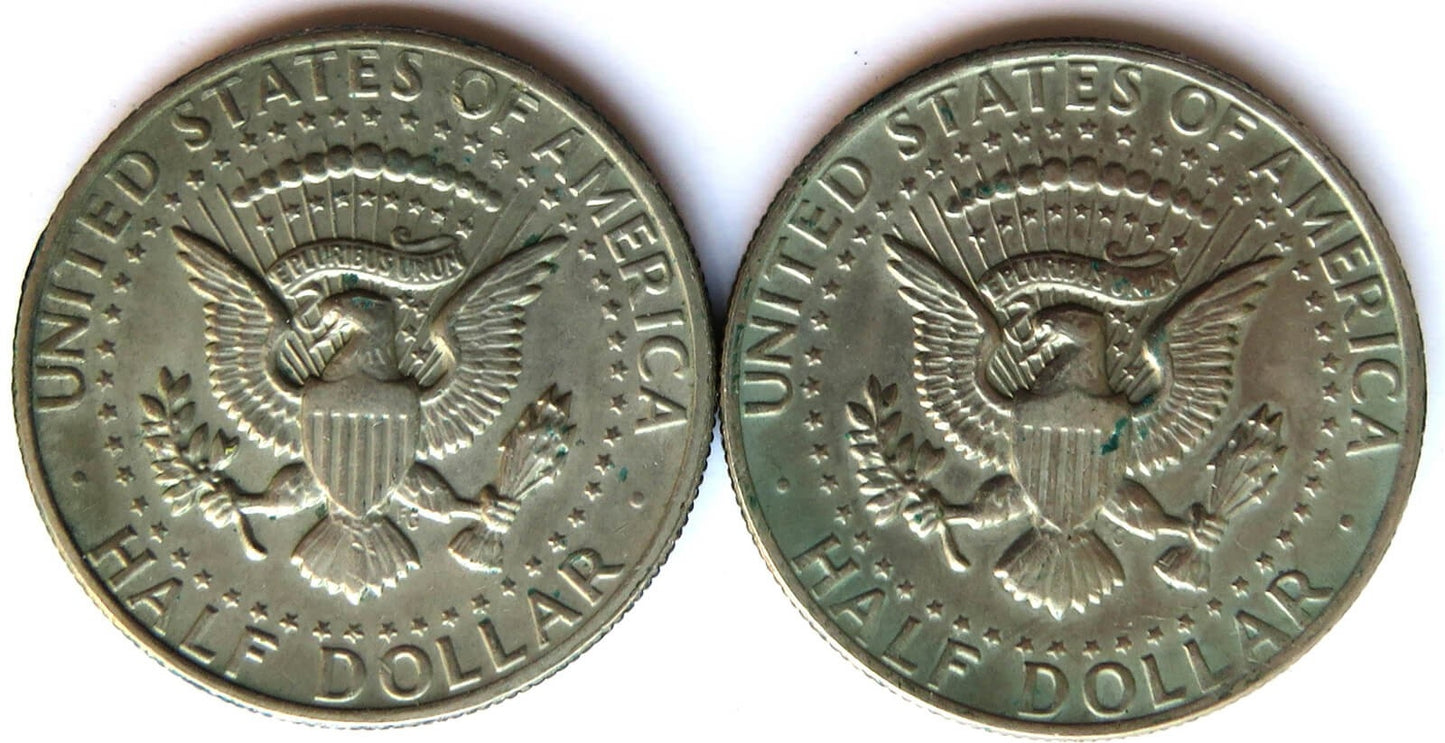 USA 2 x 1/2 half dollar Kennedy 1971, 1974