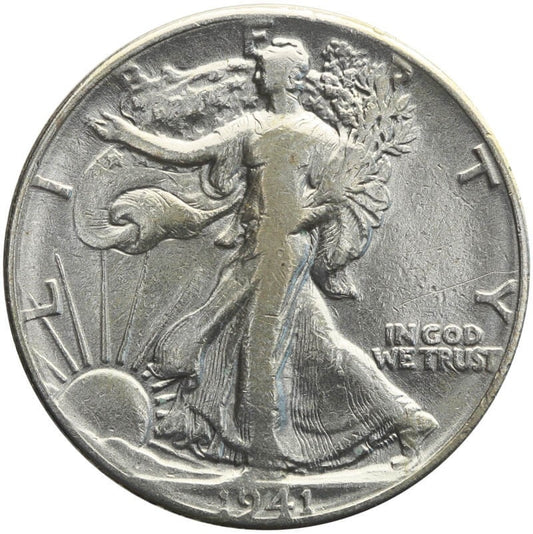 USA ½ dolara, half dollar 1941 - idąca Wolność, Filadelfia, 3/3+